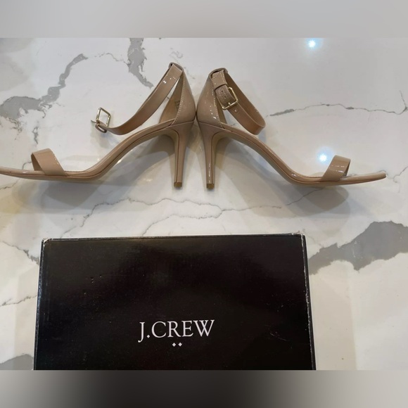 J. Crew patent high heel sandal Nude Khaki C1163 NIB Sz9 - Picture 4 of 10